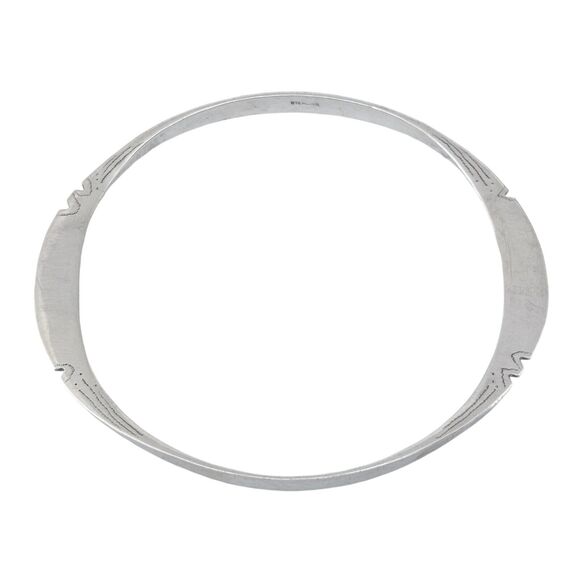 Vintage Paige Sterling Silver 925 5mm Notched Bangle Bracelet 7.75" - Picture 5 of 8